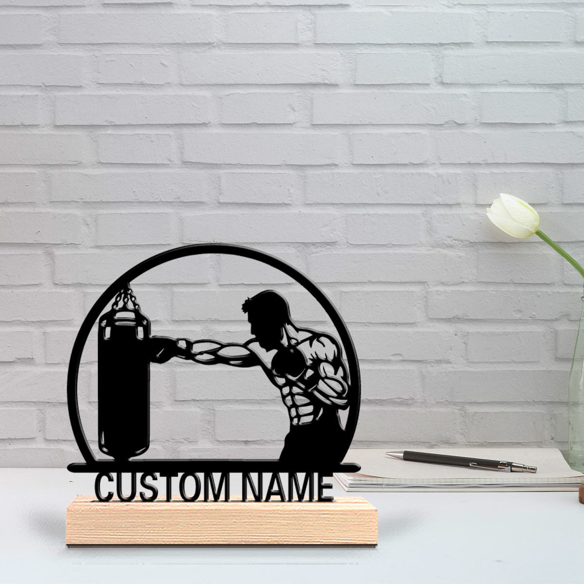 Home Kitchen & Bathroom - 1pc Cute Personalized Custom boxing Wooden