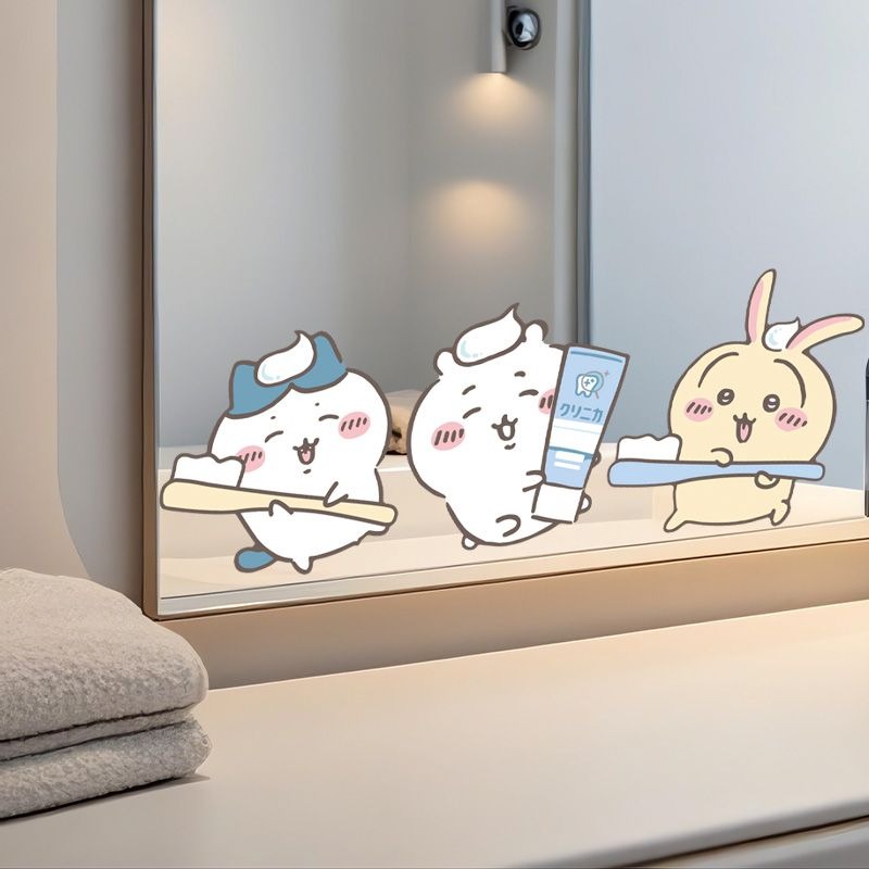 Home Bathroom Vanity - Hot Chiikawa Mirror Stickers Strong Adhesive