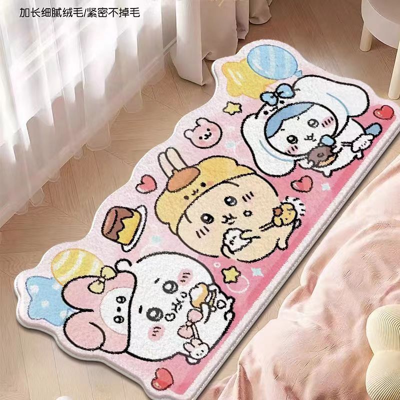 Home Goods Bathroom Accessories - Cute Chiikawa Plush Bedside Carpet Cartoon