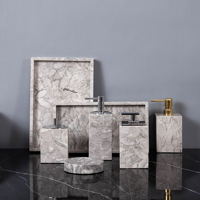 Zara Home Bathroom - Bathroom Accessories Sets Elegant Natural Marble