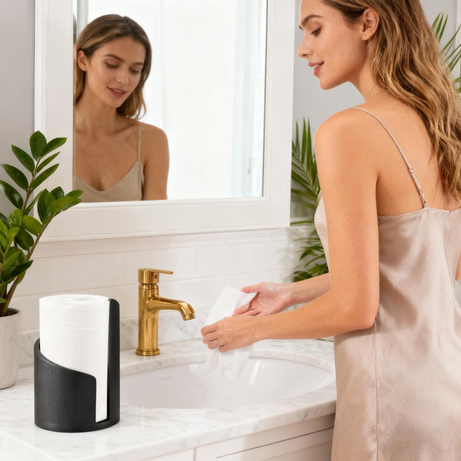 Home Bathroom Paper Towel Dispenser - Wood Paper Towel Holder Farmhouse Dispenser