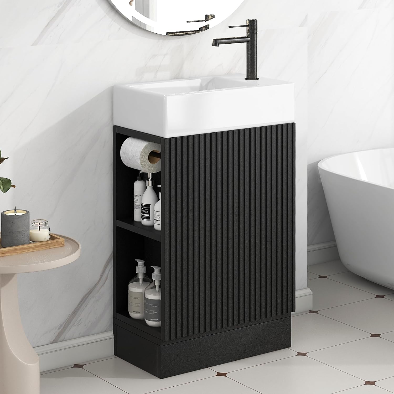 Toilet Paper Holder - 18 Inch Modern Bathroom Vanity With