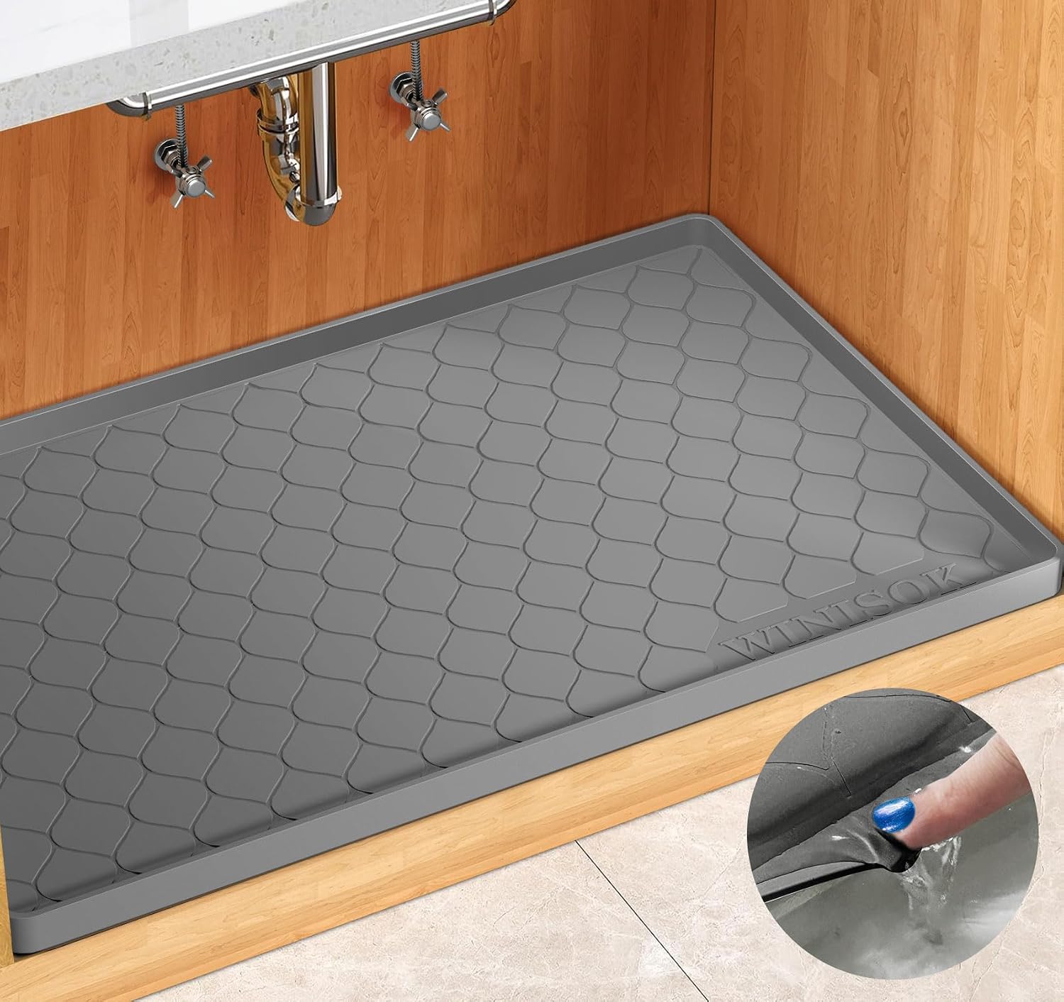 Home Essentials Bathroom Storage - Winisok Silicone Under Sink Mat 34