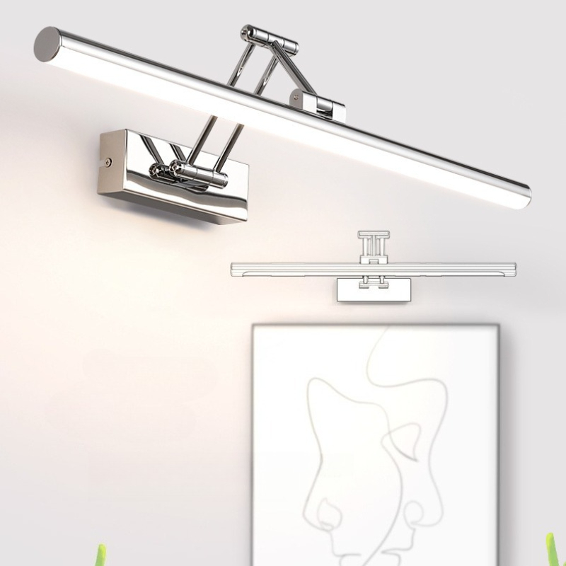 Home Bathroom Vanity - Iron Tricolor Mirror Front Lamp Modern