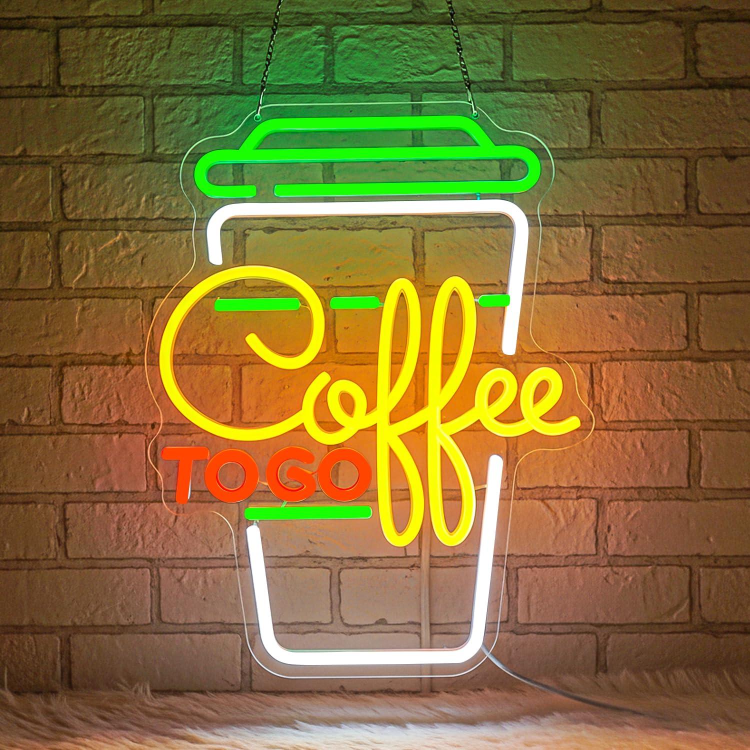 Home Kitchen & Bathroom - Coffee Neon Sign USB Dimmable LED