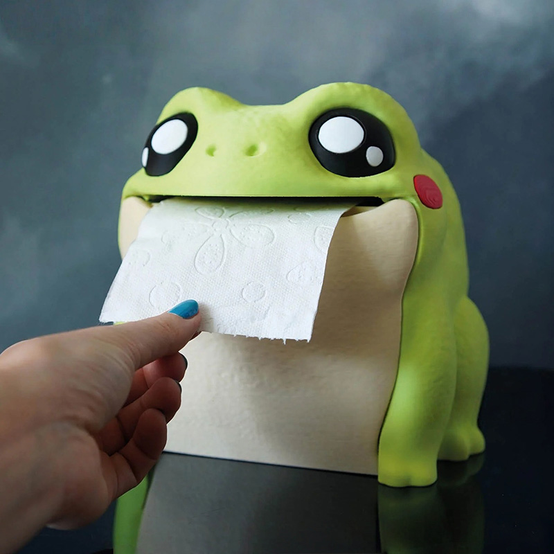 Home Bathroom Paper Towel Dispenser - Funny Frog Tissue Box Portable Paper