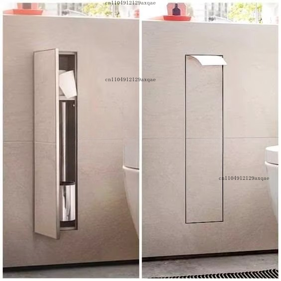 Toilet Paper Holder - 304 Stainless Steel Embedded Wallpaper Toilet