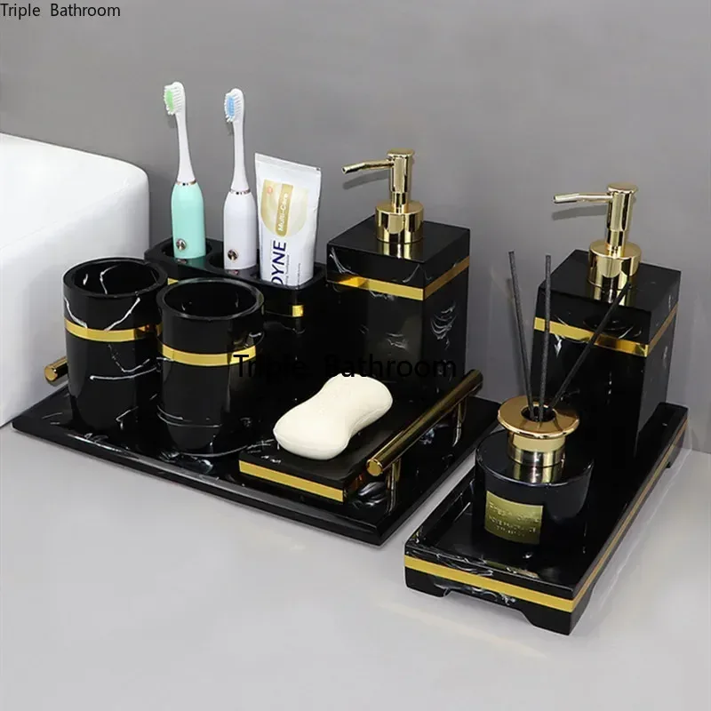 Zara Home Bathroom - 1pc Light Luxury Bathroom Toiletry Resin