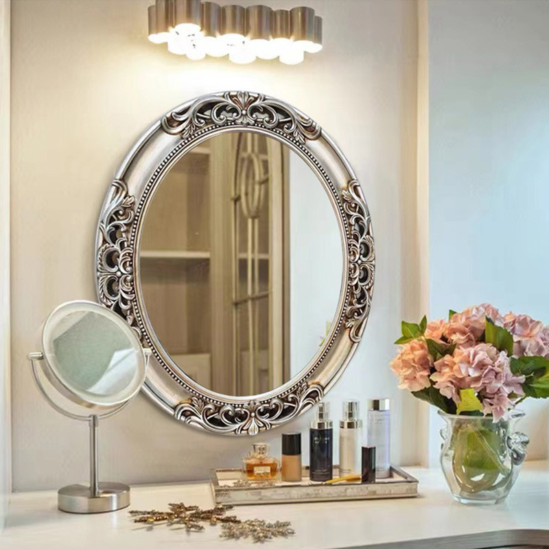 Home Bathroom Vanity - European Oval Hollow Bathroom Vanity Mirror