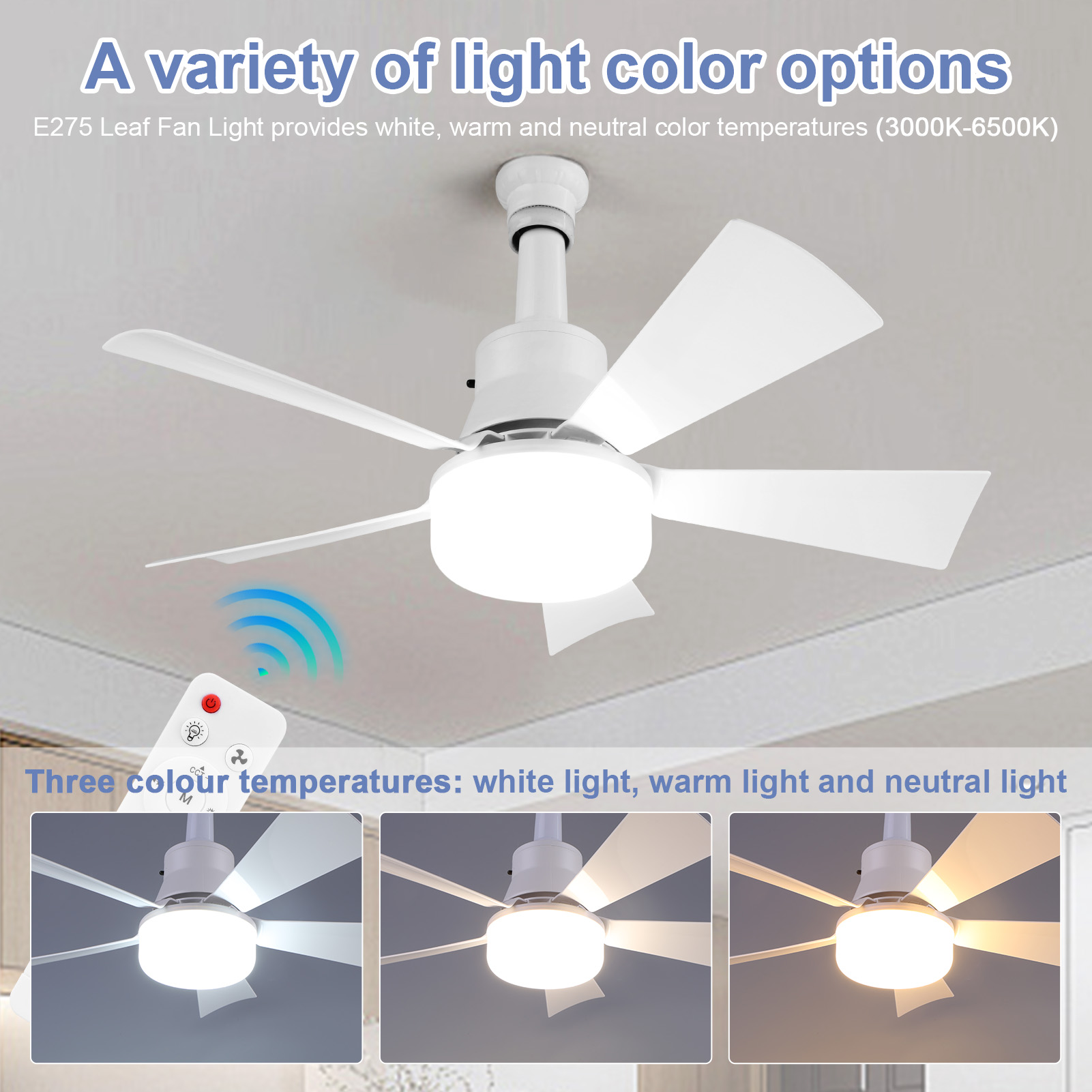 2-in-1 Socket Ceiling Fans Lig - Home Kitchen & Bathroom recension och pris