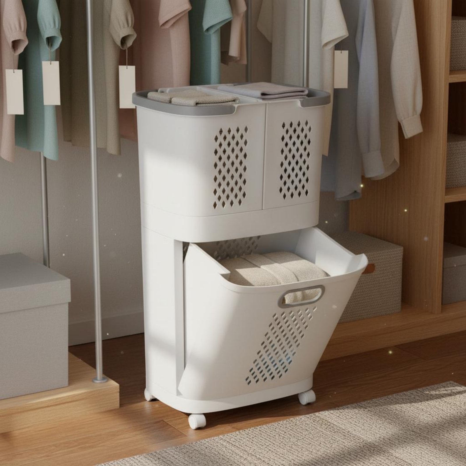 Laundry Sorter Bin Space Savin - Home Bathroom Vent recension och pris
