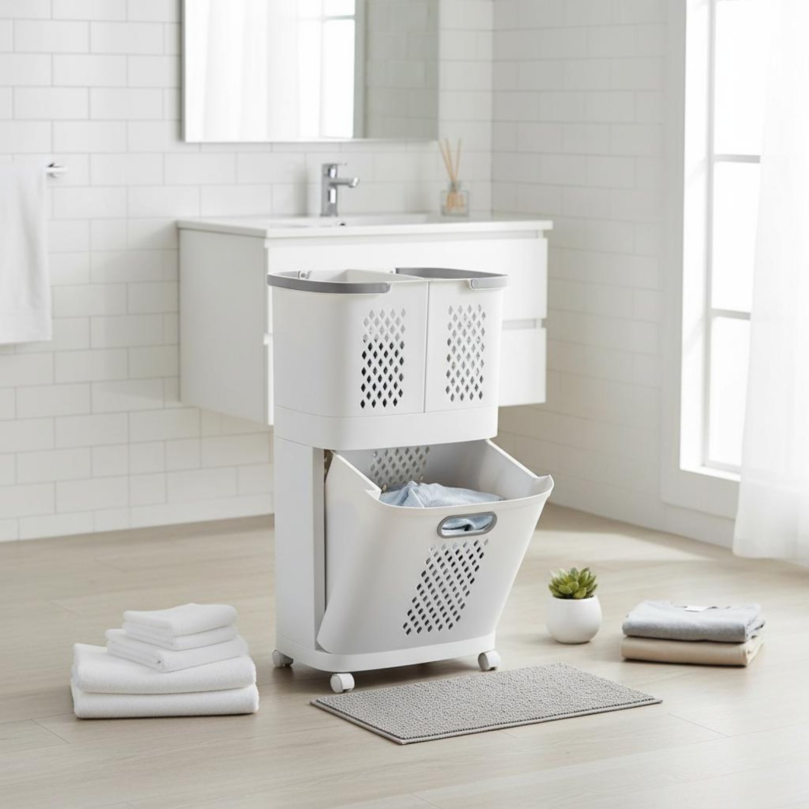 Laundry Sorter Bin Space Savin - Home Bathroom Vent recension och pris