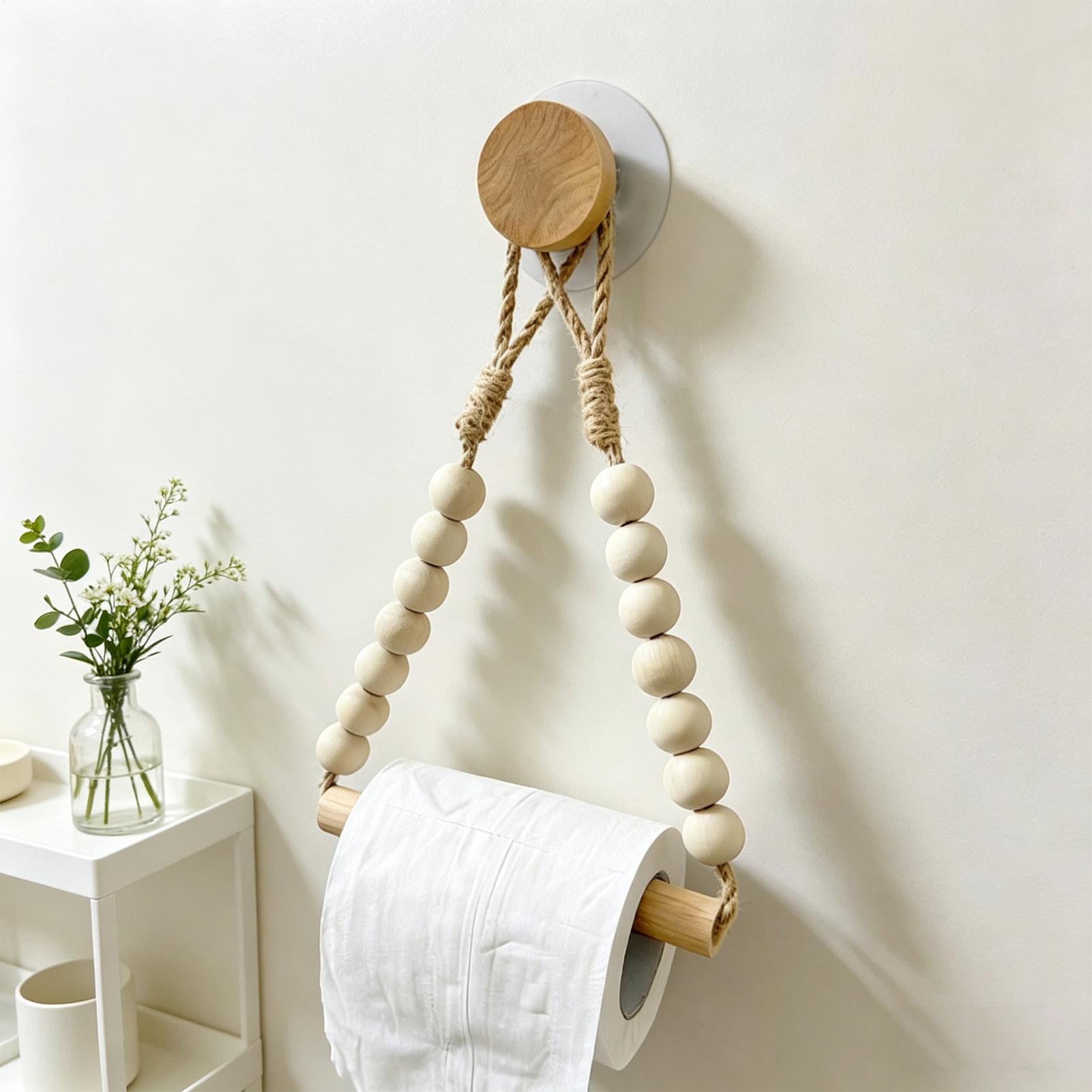Toilet Paper Holder Wood Bead  - Home Bathroom Paper Towel Dispenser recension och pris