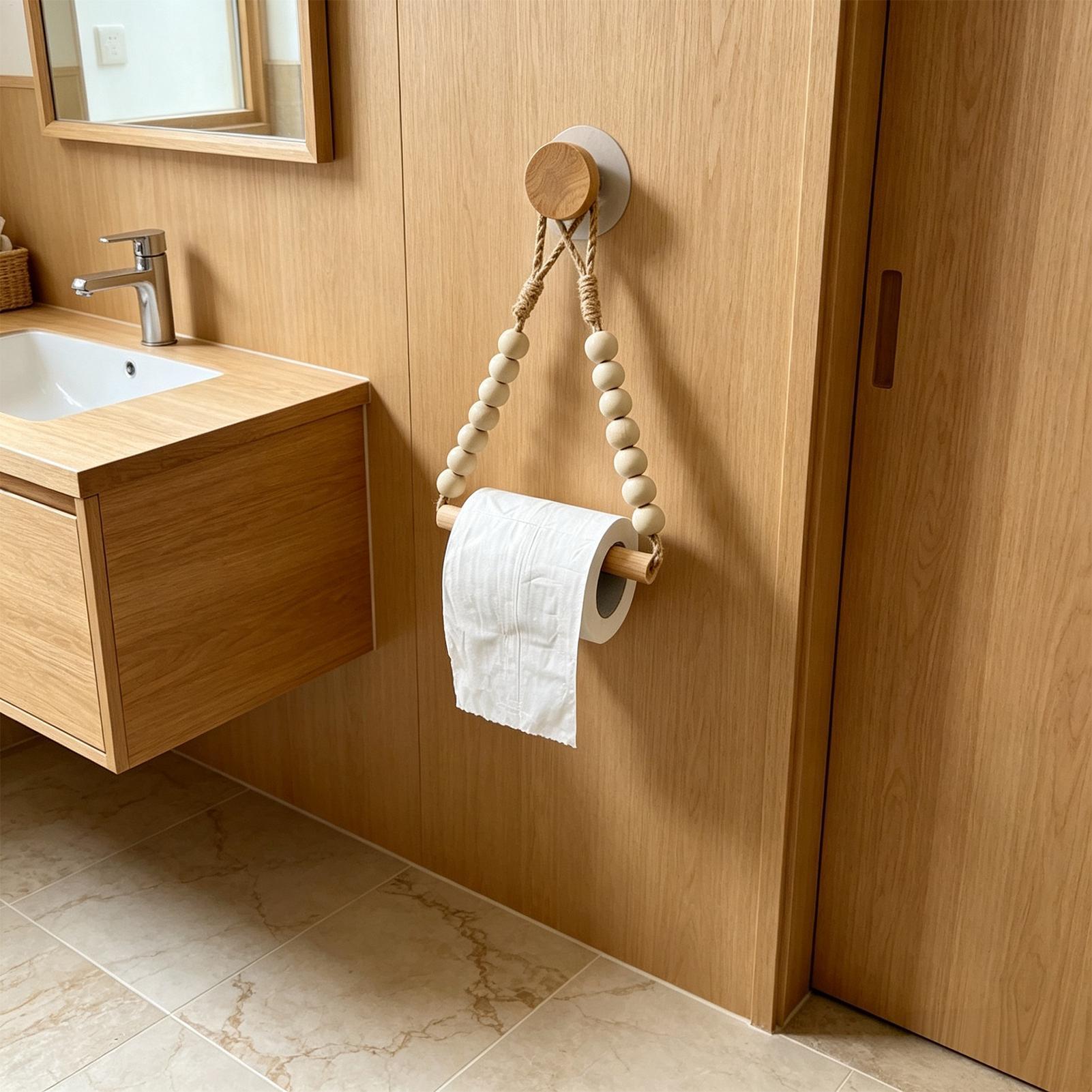 Toilet Paper Holder Wood Bead  - Home Bathroom Paper Towel Dispenser recension och pris