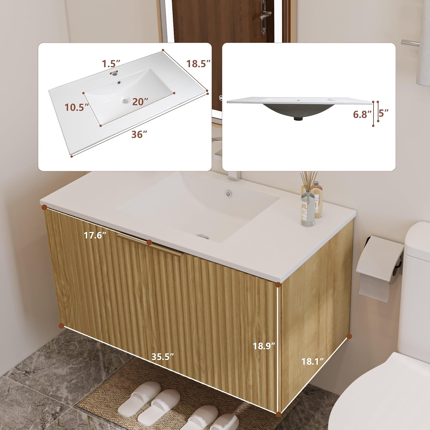 Modern Floating Bathroom Vanit - Home Bathroom Vanity recension och pris