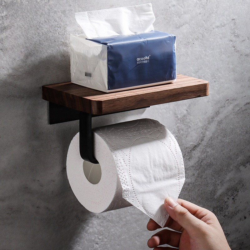 Solid Wood Tissue Holder No Dr - Home Bathroom Paper Towel Dispenser recension och pris