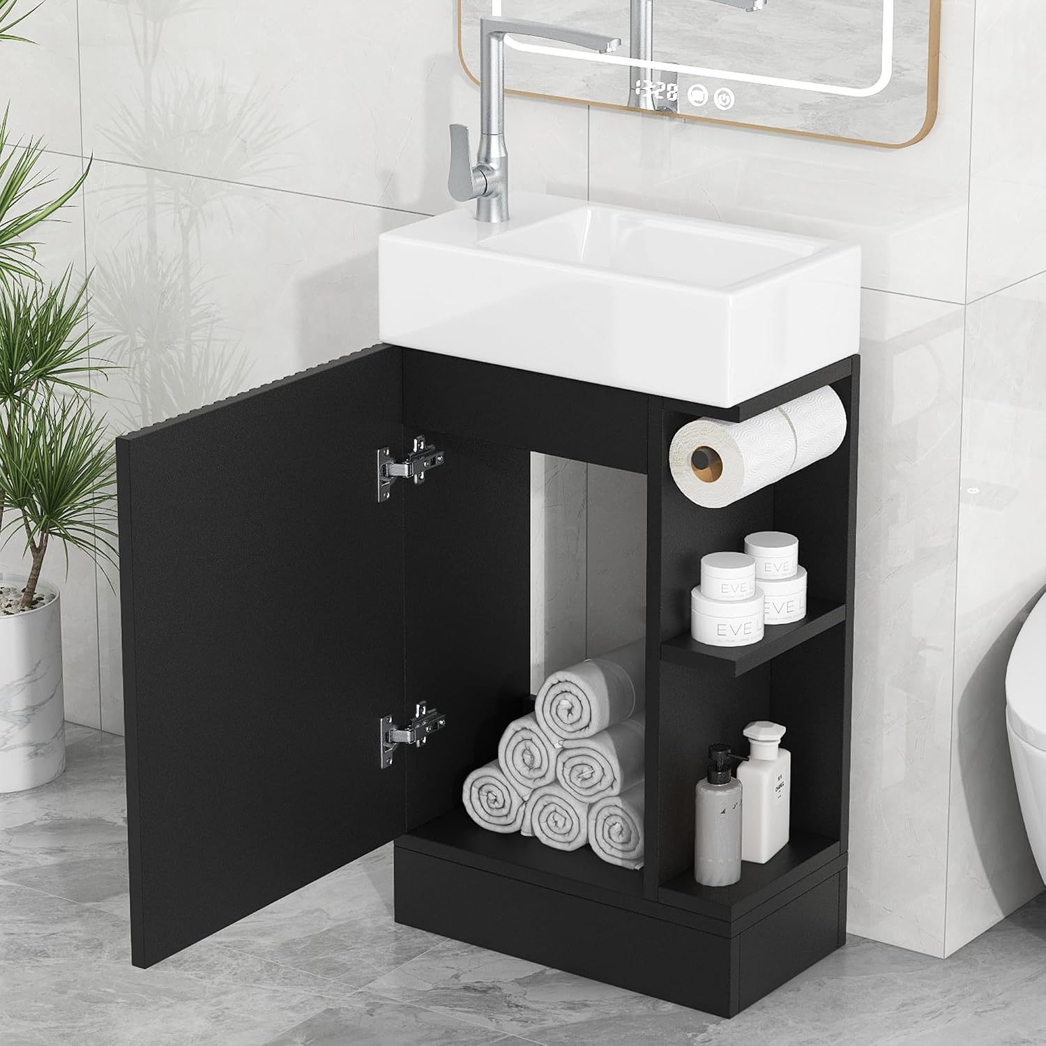 18 Inch Modern Bathroom Vanity - Toilet Paper Holder recension och pris