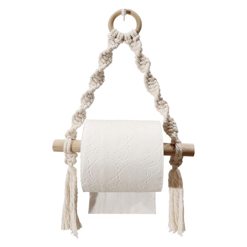 Hand Woven Wooden Toilet Paper - Home Bathroom Paper Towel Dispenser recension och pris