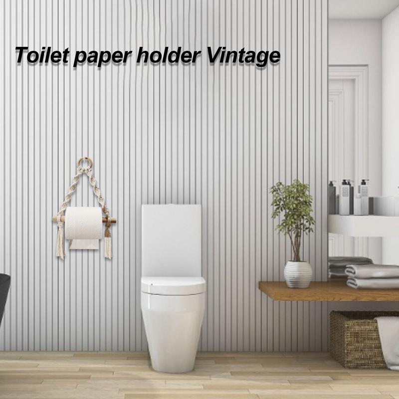 Hand Woven Wooden Toilet Paper - Home Bathroom Paper Towel Dispenser recension och pris