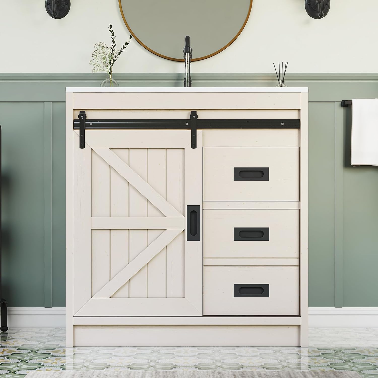 Large Farmhouse Bathroom Vanit - Home Bathroom Vanity recension och pris