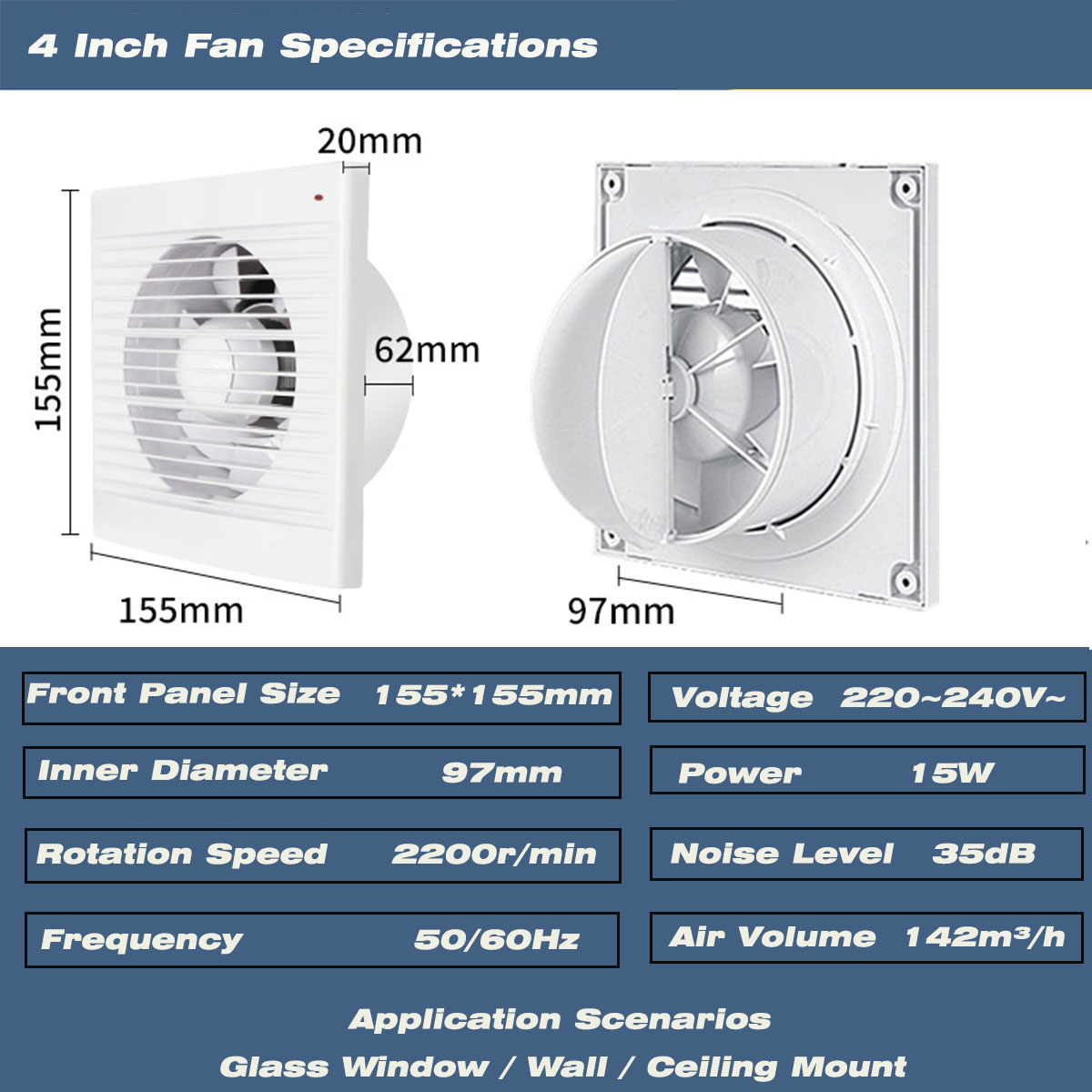 4 Inch Silent Window Mount Exh - Home Bathroom Vent recension och pris