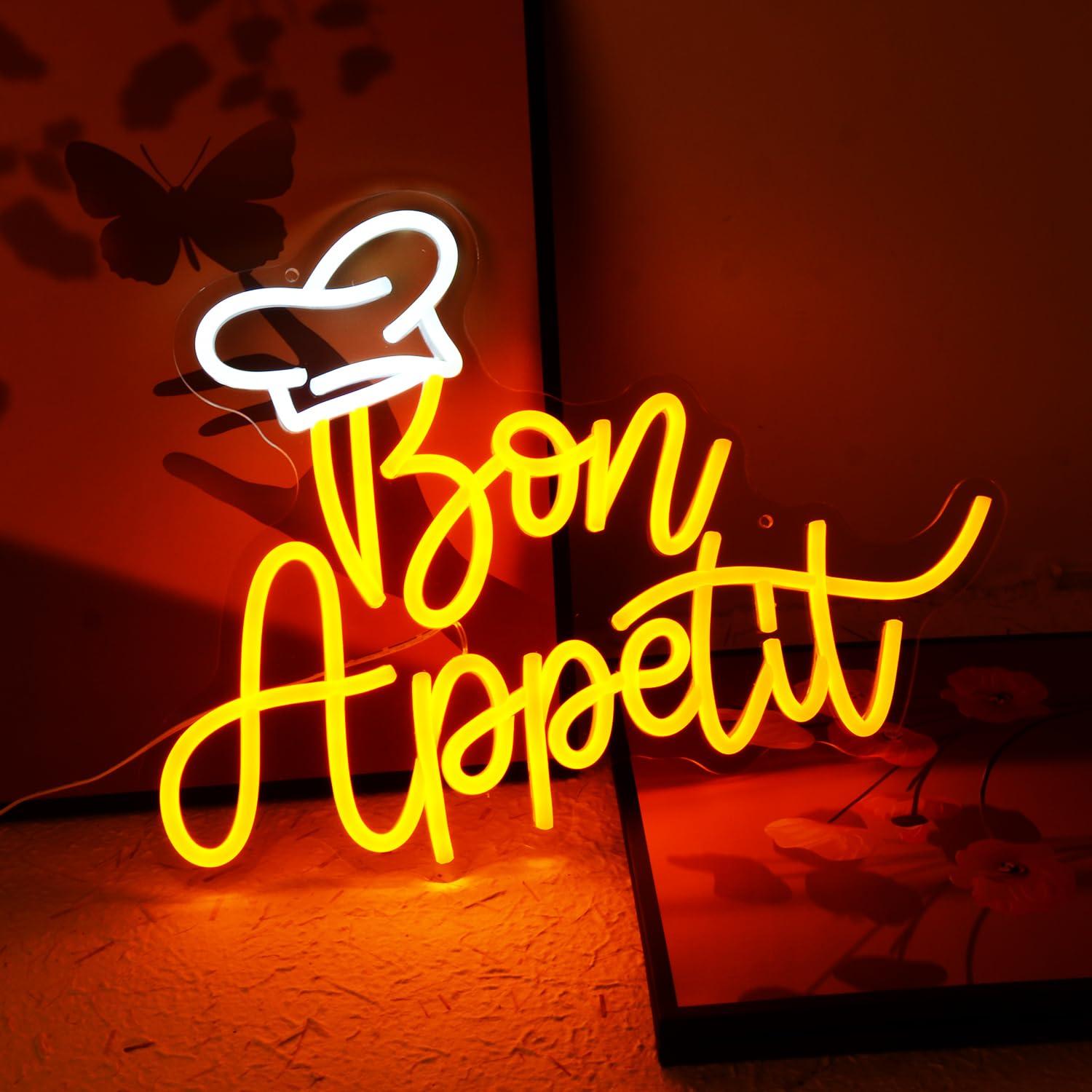 Bon Appetit Chef Hat Neon Sign - Home Kitchen & Bathroom recension och pris