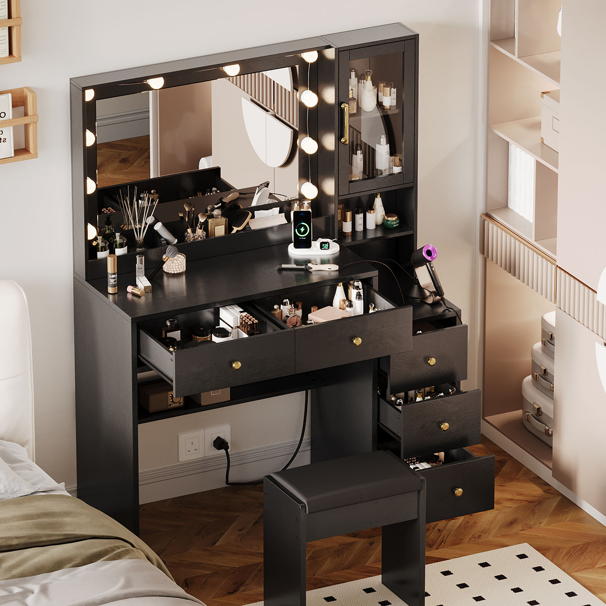 Makeup Vanity Desk with Mirror - Home Bathroom Vanity recension och pris
