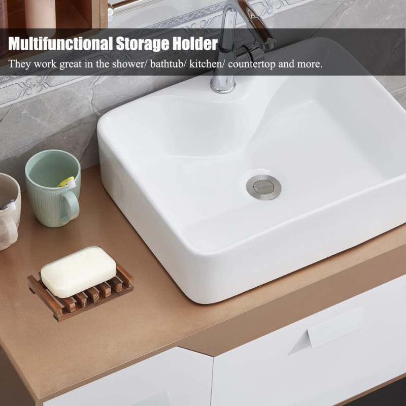 1Pc Natural Wood Soap Dish Hol - Home Bathroom Vent recension och pris