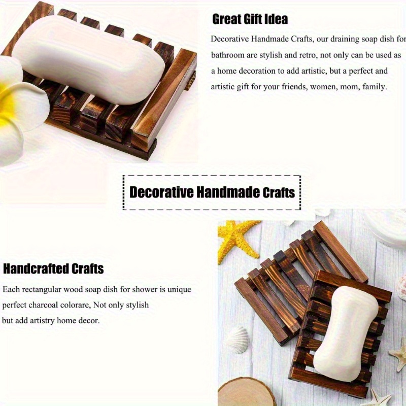 1Pc Natural Wood Soap Dish Hol - Home Bathroom Vent recension och pris